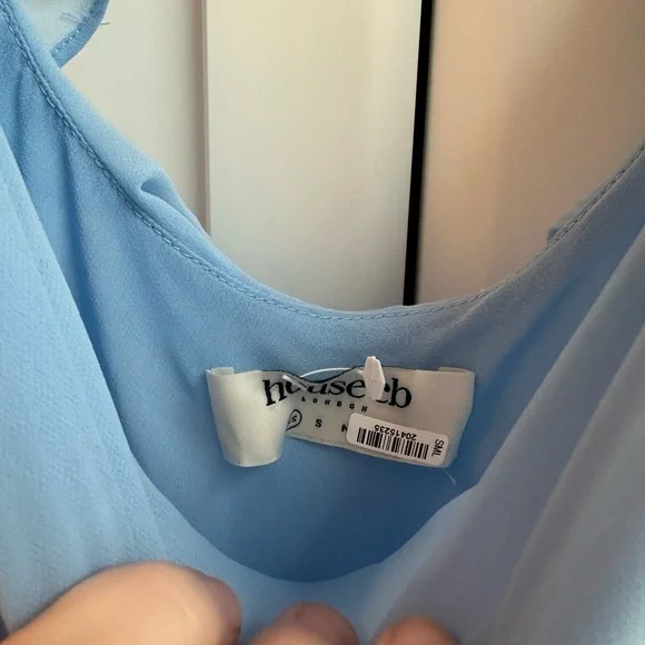 House of CB Ariela Soft Blue Ruffle Maxi Dress